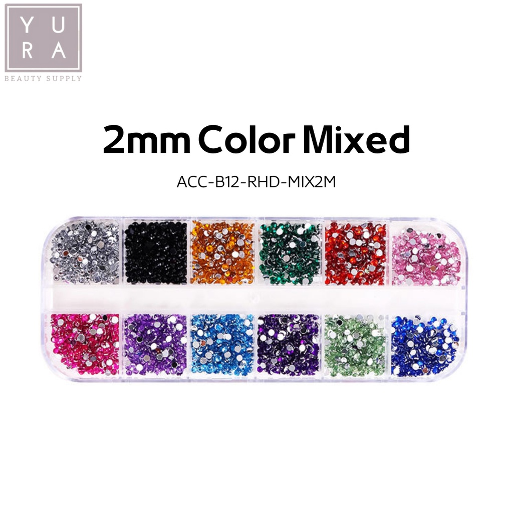 HIASAN KUKU NAIL ART Manik-manik Swarovski DECORATION DIY RHINESTONES DIAMOND BOX ISI 12