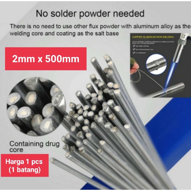 Kawat Las 2mm Aluminium Temperatur rendah / Kawat Las Aluminium Flux / Kawat Alloy Flux / Kawat Las