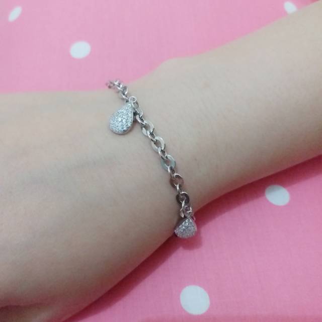 Gelang Tangan Silver Lapis Emas Putih Gelang Tangan Wanita Perak 925 Shopee Indonesia