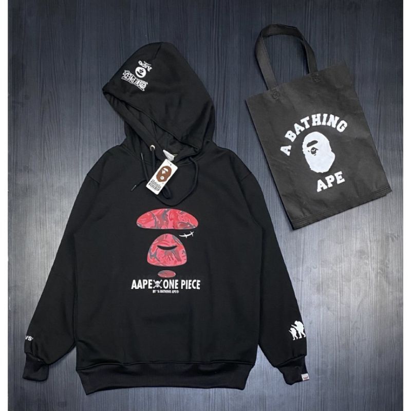 HODDIE A BATHING APE BAPE X ONE PIECE BLACK | OUTERWARE | SWEATER