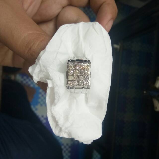 Cincin full berlian pria full berlian eropa ring perak ring size 18