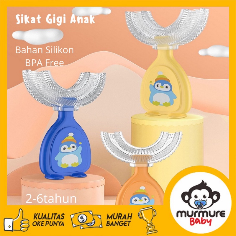 MURMURE.BABY I SIKAT GIGI BENTUK U BAHAN SILIKON UNTUK ANAK BAYI UNTUK 2-6 TAHUN