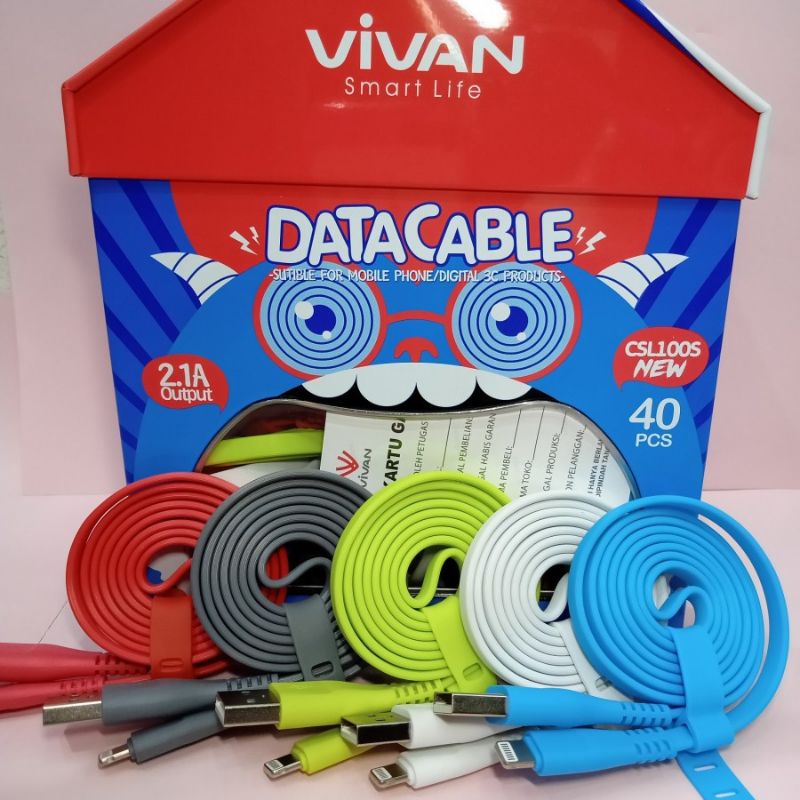 Kabel data Lightning vivan CSL100s 2 1A Fast Charging