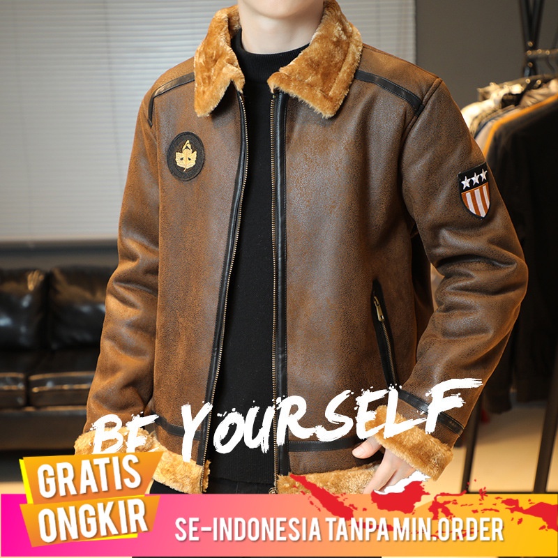 Jaket Pria Pria Kasmir Tebal Mantel Bulu Terintegrasi Bulu Berjajar Tebal Mantel  UK Bulu Berlapis T