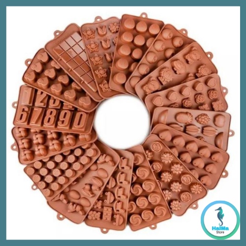 Cetakan Cokelat Mix Silikon Food Grade / Cetakan Coklat Silikon Karakter / Cetakan Jelly Agar-Agar