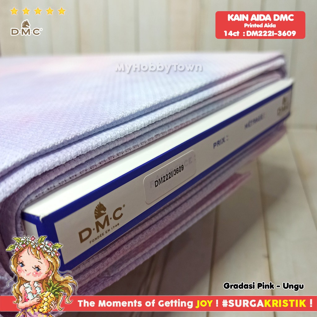Kain Sulam Kristik Strimin Printed Aida 14ct DMC - 3609 Sunset