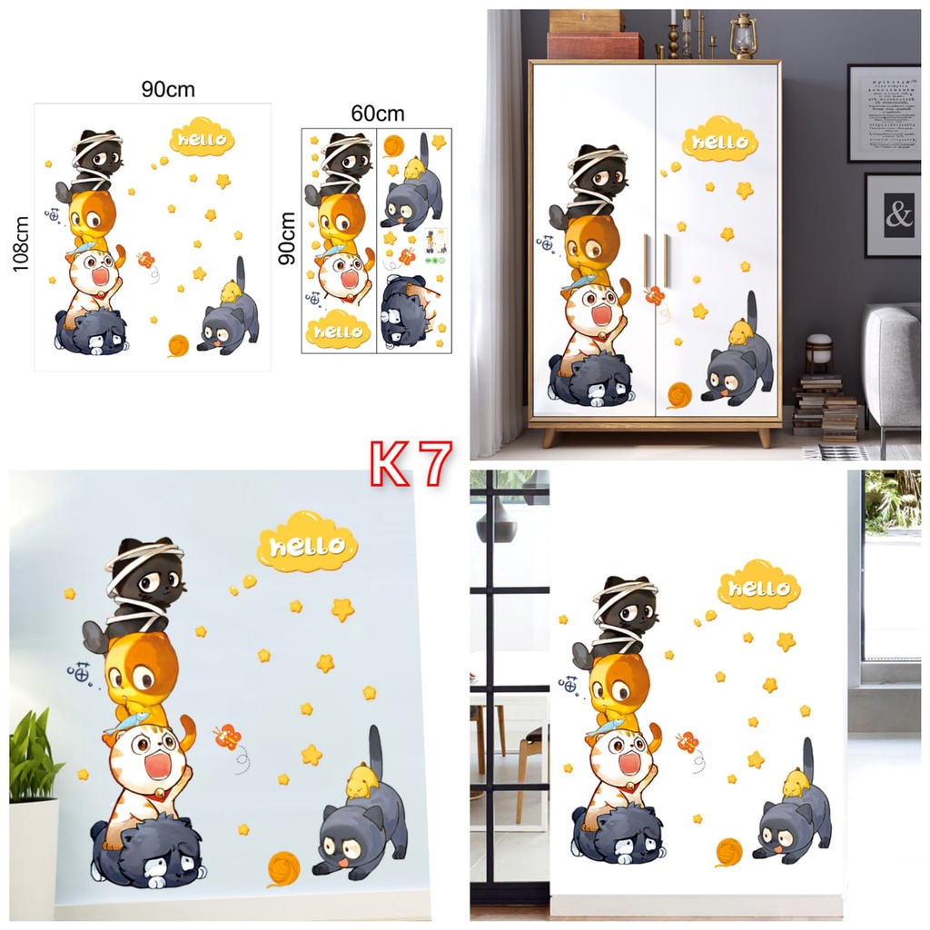 WALLSTICKER WALL STIKER SETIKER STICKER DINDING HEWAN ANJING DOG DEKORASI TEMBOK RUANG TAMU KELUARGA KAMAR TIDUR ANAK ANAK COWOK CEWEK HIASAN DEKOR DECOR TEMPELAN WALPAPER WALLPAPER  TAMU KELUARGA KAMAR TIDUR MOTIF BINATANG CAT CATS KUCING ANJING DOGS LUC