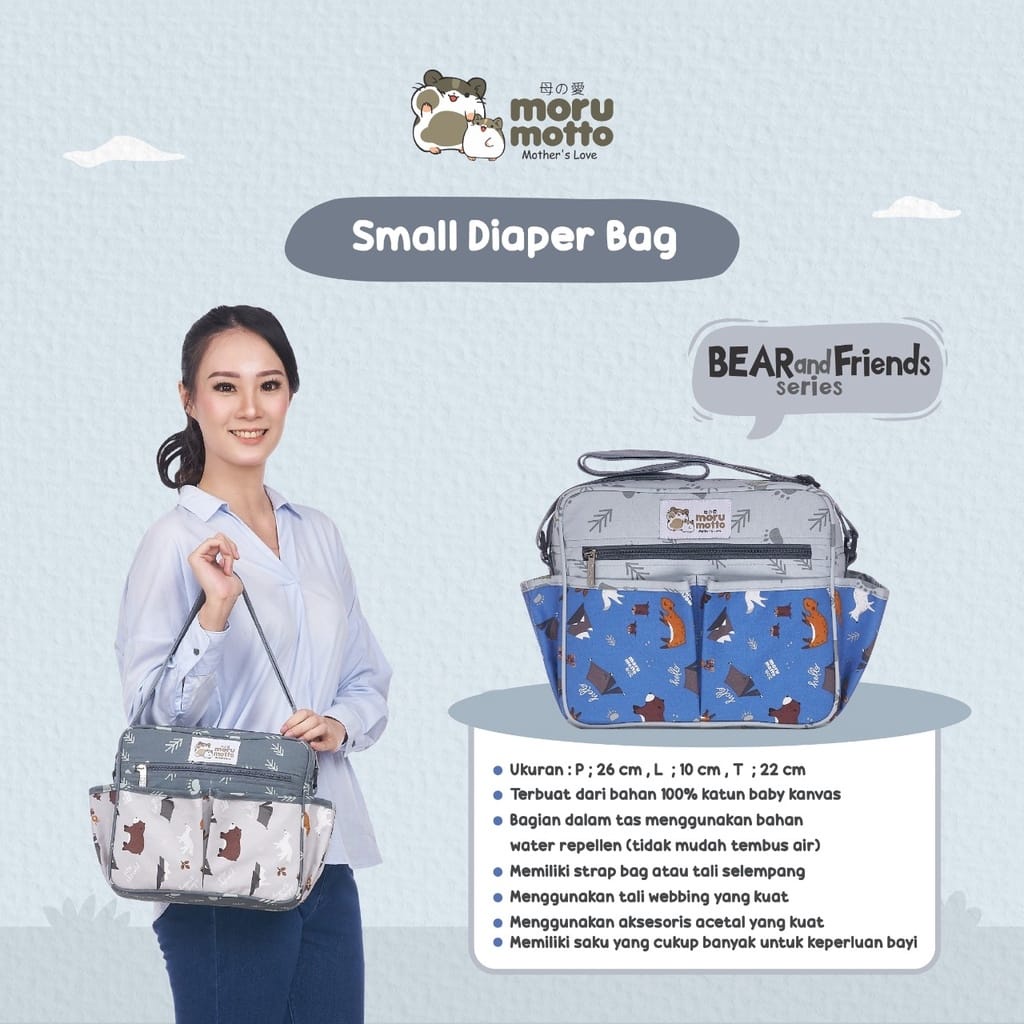 Moru Motto Diaper Bag Small Bear &amp; Friends MMT7003