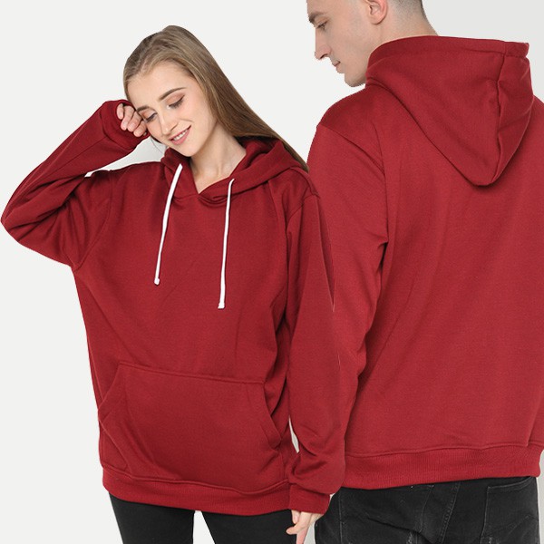 JAKET HOODIE POLOS SWEATERPOLOS HOODIE JUMPER POLOS PRIA WANITA HOODIE JUMPER DISTRO MARUN L-XL-XXL