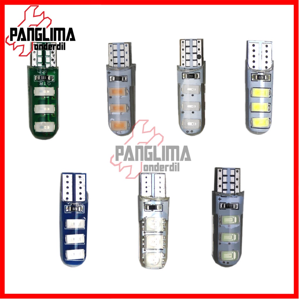 Sein Jelly LED T10 Universal-Untuk Semua Jenis Motor Sen-Lampu Senja-Kota-Mundur-Speedometer-KM Motor-Mobil Kabin  Diam-Flash/Kedip-Strobe-Strobo Putih-Biru-Ice Blue-Merah-Hijau-Kuning-Pink