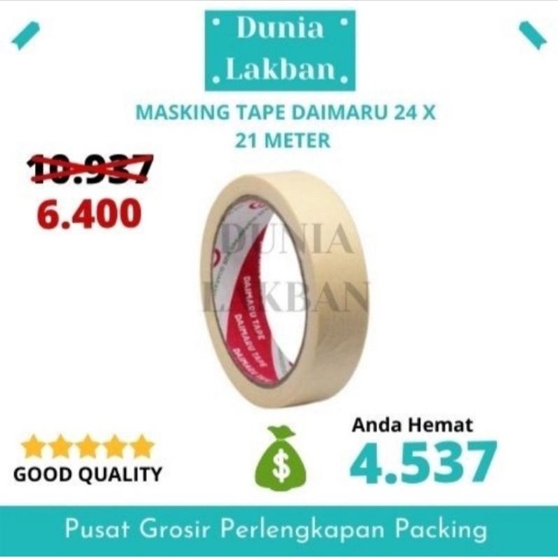 

Masking Tape / Lakban kertas Daimaru 1 inch / 24mm x 21 meter