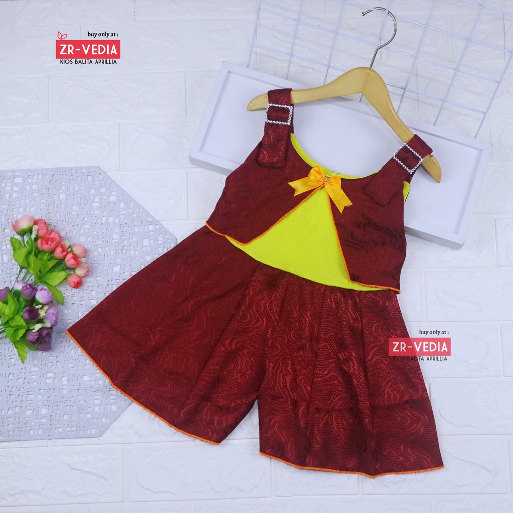 Overall Jessy uk 1-2 Tahun / Dres Anak Perempuan Baju Kensi Cewek Murah Bahan Katun Adem Gaun Import