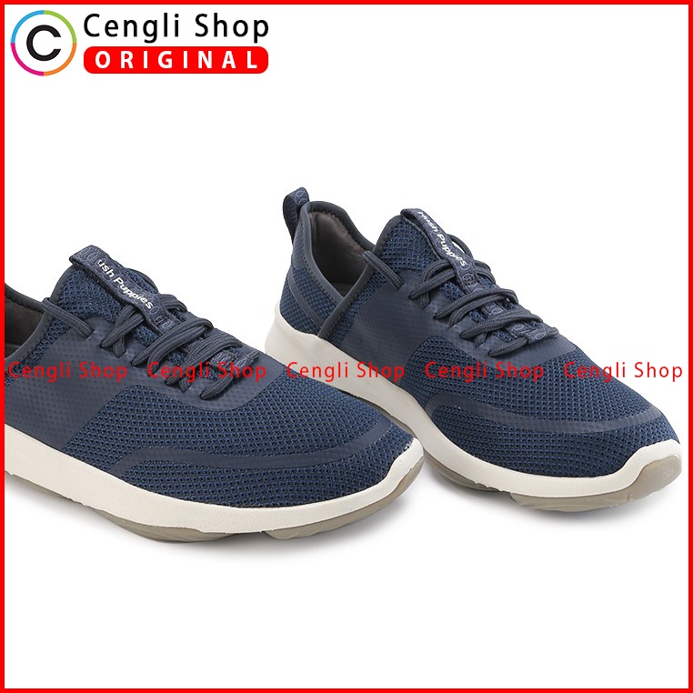 SEPATU HUSH PUPPIES PRIA ORIGINAL TERBARU SNEAKER CASUAL BIRU NAVY HM008