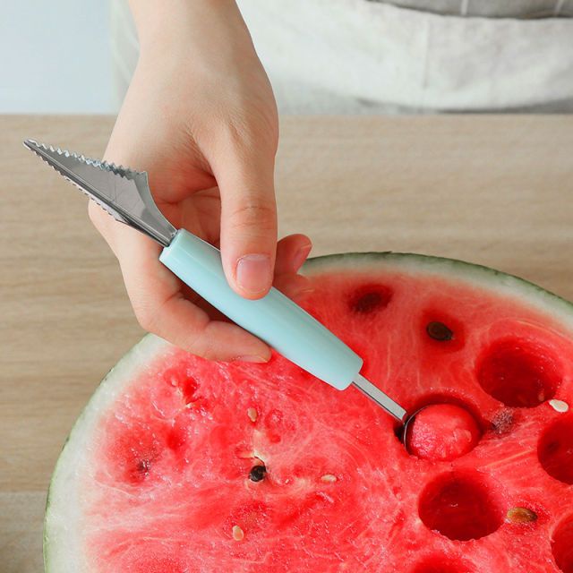 Sendok Scoop Alat Pengukir Buah Semangka Cocktail Es Buah Pencongkel Buah Warna Warni