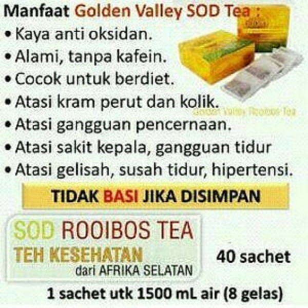 Teh Kesehatan Dari Afrika Selatan Golden Vally Sod Rooibos Tea Shopee Indonesia