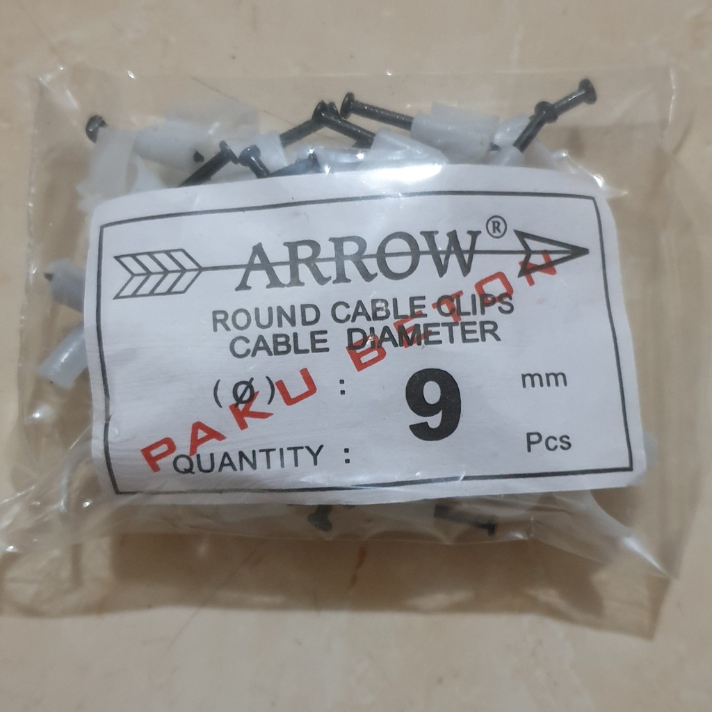 Klem Kabel Paku Hitam / Beton Arrow