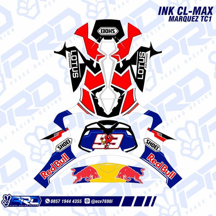 Stiker Helm INK CL-Max Marquez TC1