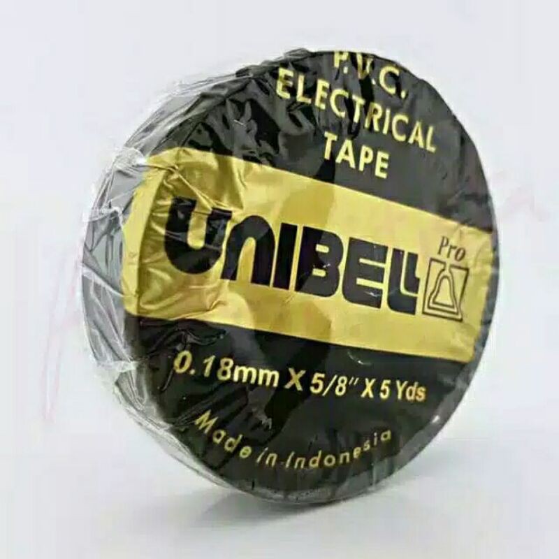 

Unibel isolasi listrik PVC Electrical Tape 0.13mm x 5/8” x 5 Yards / Unibel