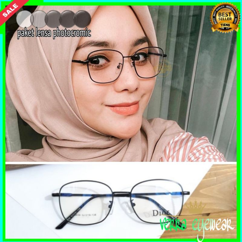 kacamata photocromic 6639 paket plus lensa