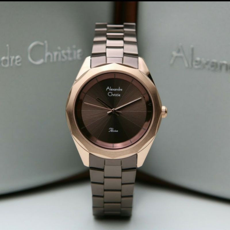 ALEXANDRE CHRISTIE AC2860 ROSEGOLD BROWN WANITA.ORIGINAL GARANSI RESMI 1 TAHUN