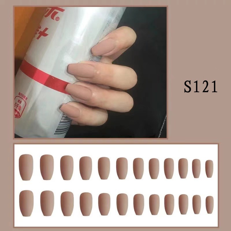 24PCS/SET Simulasi Lem Alpukat Memakai kuku palsu R Perawatan Kuku Palsu-S121