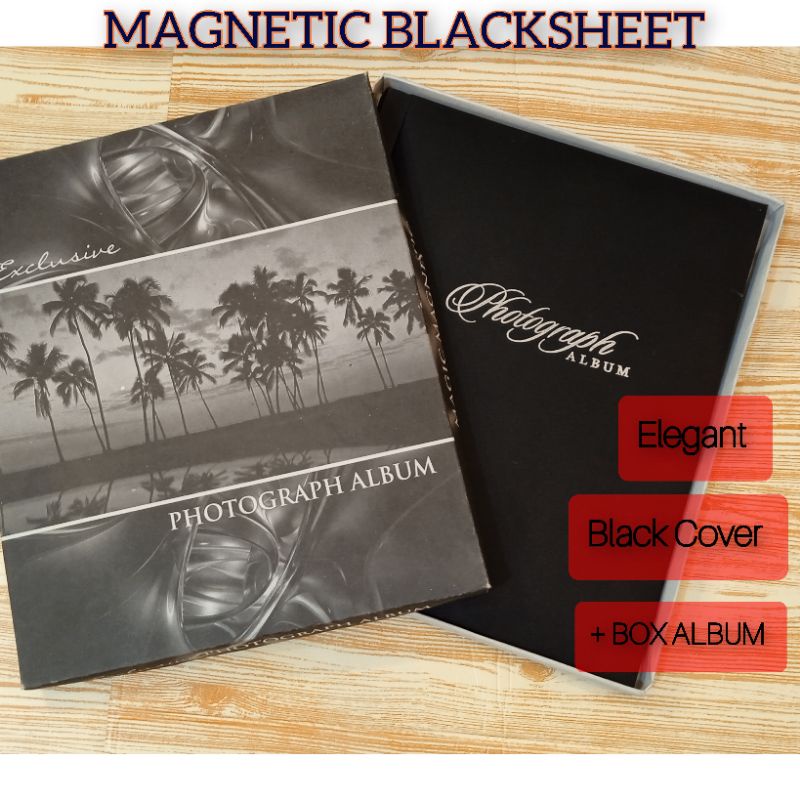 ALBUM MAGNETIC FOTO MEDIUM SHEET HITAM 3R 4R 8R 10R