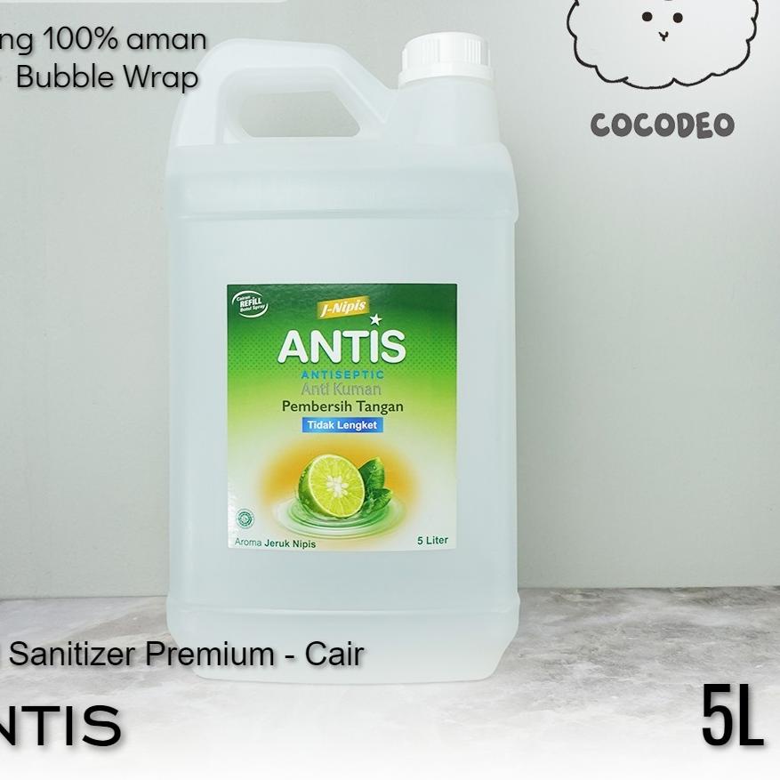 FreeOngkirRA-129|Hand Sanitizer ANTIS – Cair/Spray 5L (Refill / Isi Ulang) Aseptic Liquid | Antisept