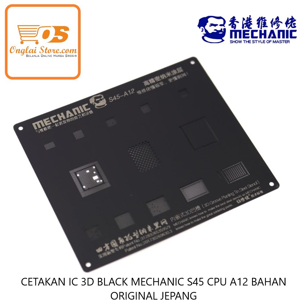 Cetakan Ic 3D Black Mechanic S45 Cpu A12 Bahan Original Jepang