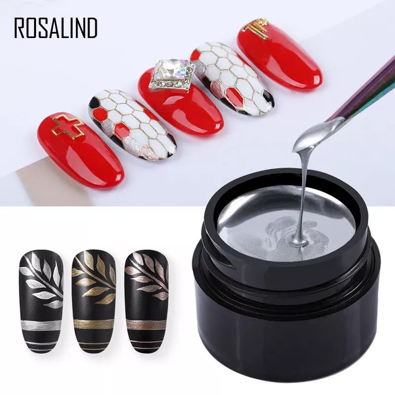 ROSALIND Metal Painting Gel 5ml / gel metal painting/LED Nail Art / Kutek / Cat Kuku/ Gel polish/ Kutek UV Gel/Kutek Gel UV/UV LED Nail Polish/Nail Gel