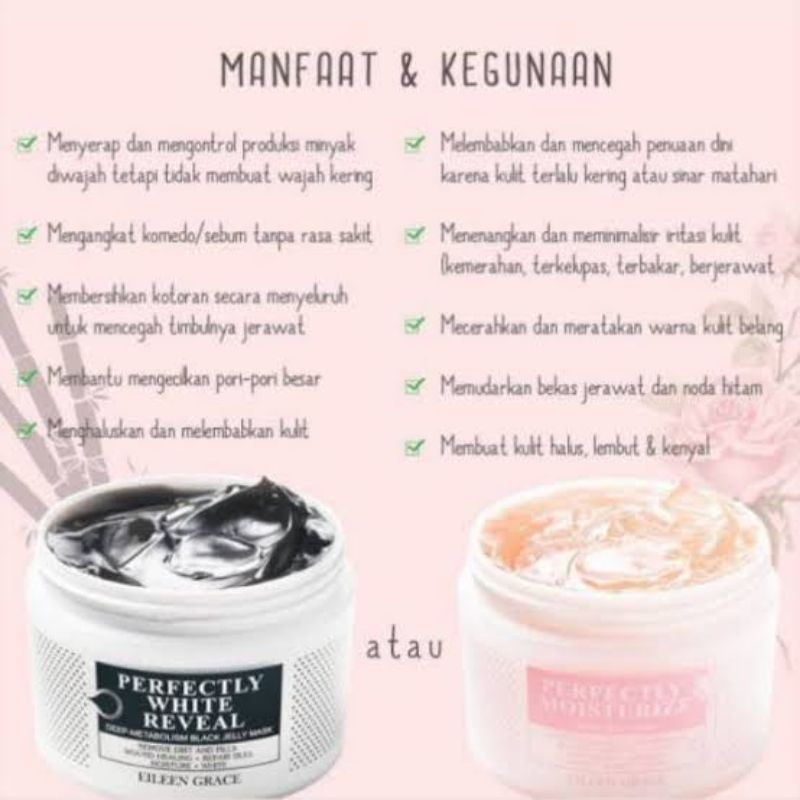 Eileen Grace mask Eileengrace rose jelly and black jelly deep cleansing moisturizer pelembab masker wajah