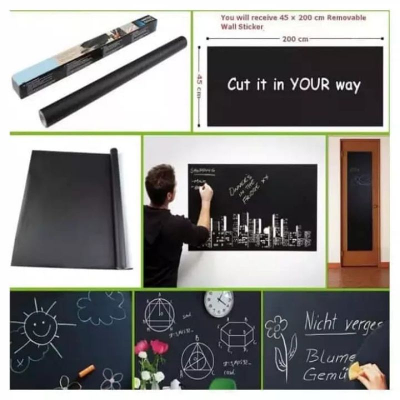 

Stiker dinding papan tulis kapur blackboard flexible decal anti air