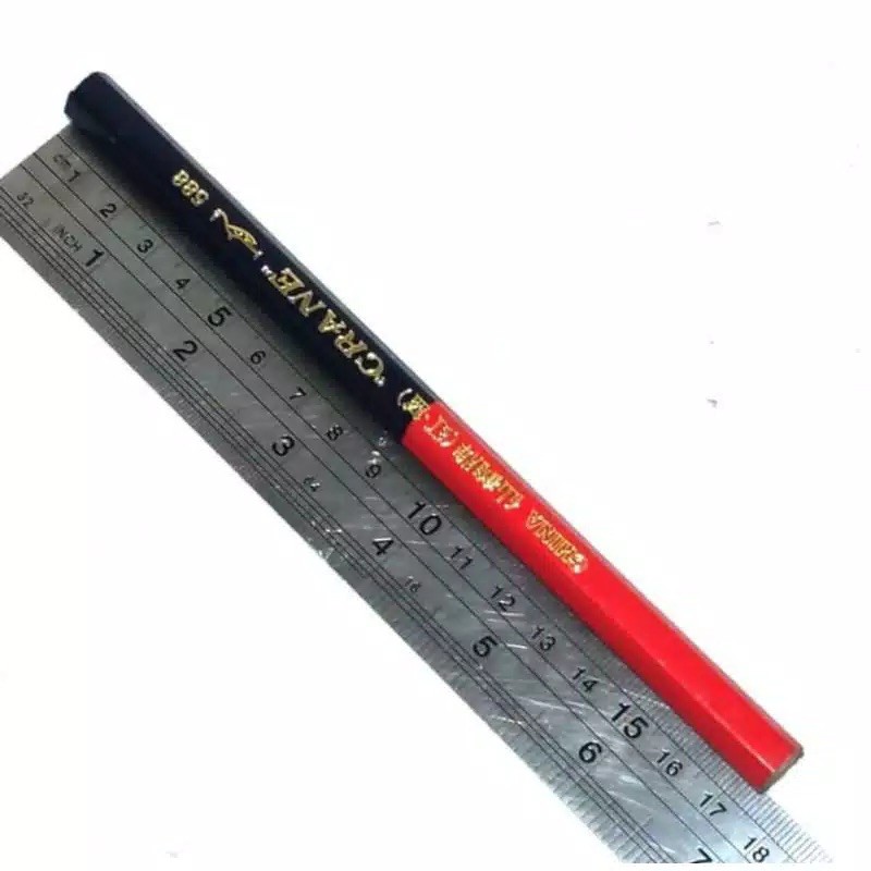 Flue Star Red and Blue Pencil / Pensil Merah Biru Besar / Pensil Pola Merah Biru