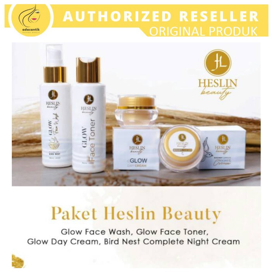 Heslin Beauty Skincare Wajah Cream wajah Glowing Pelembab Malam Cream Siang Skinker BPOM