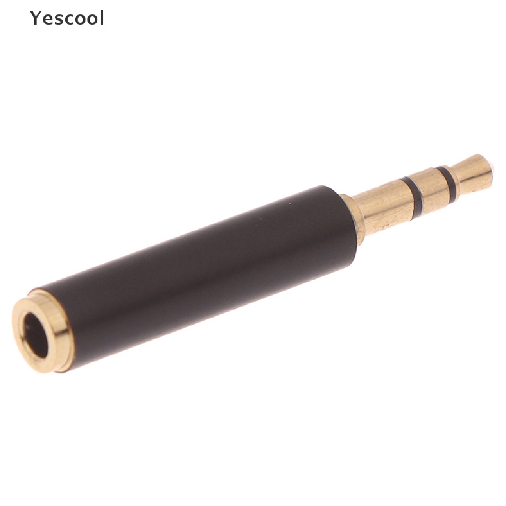 Yescool 1pc Adapter Konverter Audio Stereo 3 Pole Male Ke 4 Pole 3 Ring Female 3.5mm