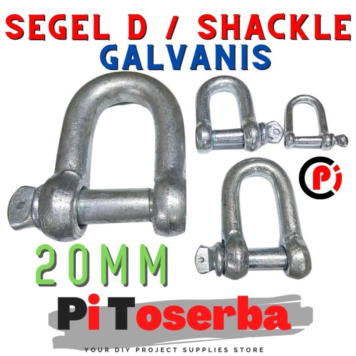 Segel D 20mm M20 / D SHACKLE CLAMP / SAMBUNGAN RANTAI Sling Galvanis