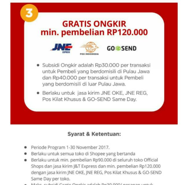 

SYARAT DAN KETENTUAN FREE ONGKIR