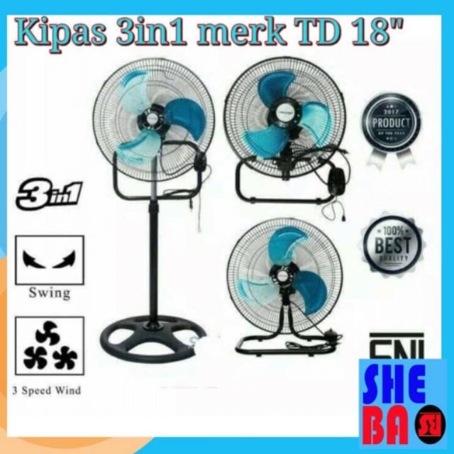 KIPAS ANGIN 3 IN 1 MERK TD 18"