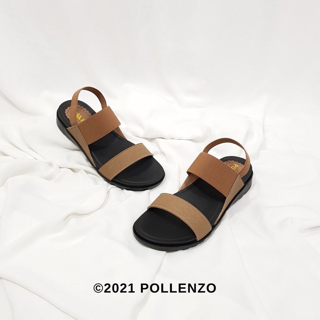 Pollenzo - Yoela Sandal Casual Dual-Strap Tali Karet Elastis Ap-306-2