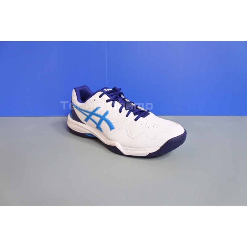 Sepatu Tenis Asics Gel Dedicate 7 White Blue/Tennis Shoe Asics Original Putih