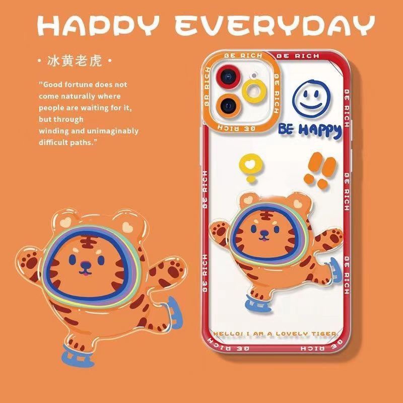 Soft Case Transparan Motif Harimau Untuk Iphone 13 Pro Max 12 11 XS XR X 8 7 6 6s Plus SE2020