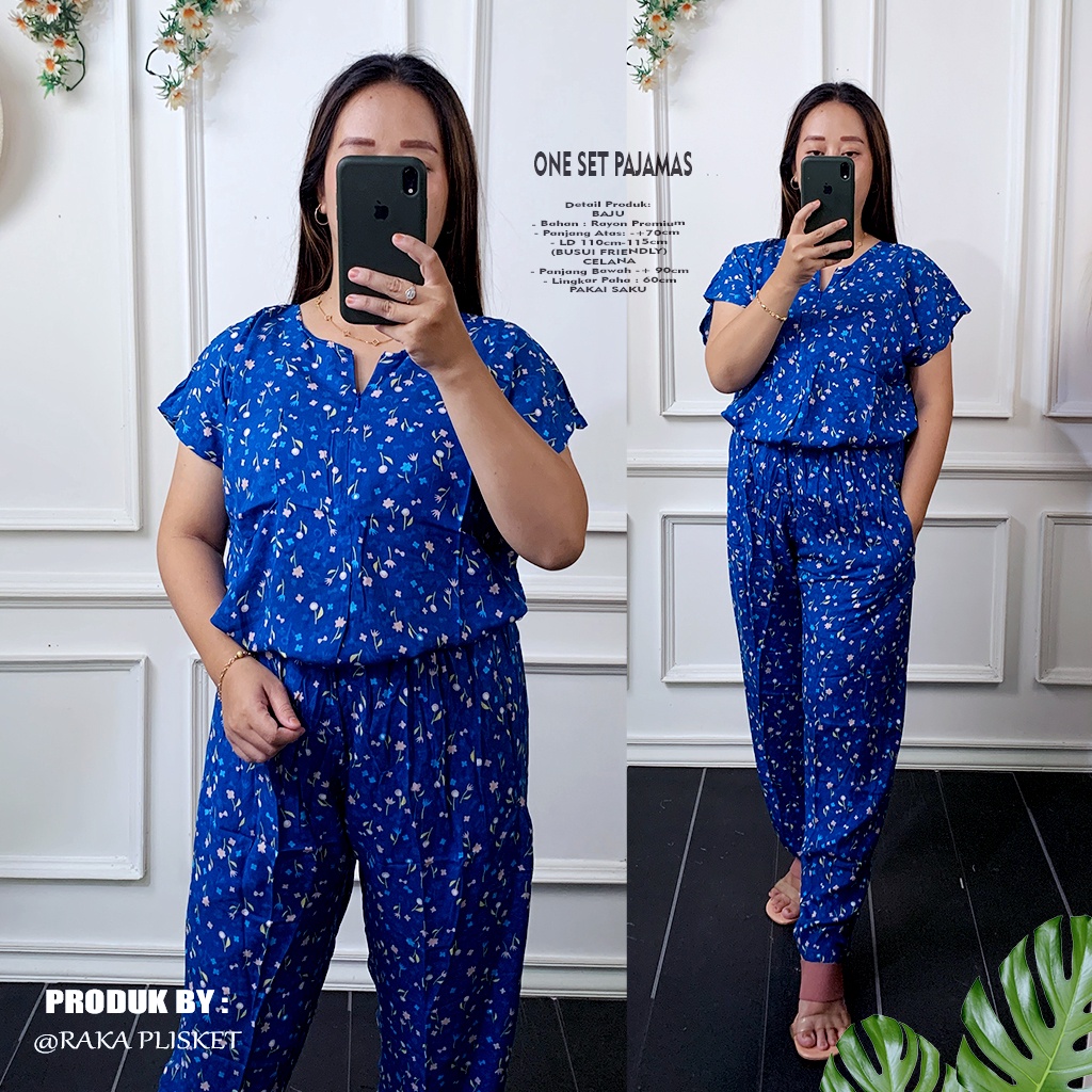 ONE SET PAJAMAS RAYON LENGAN PENDEK SLETING BUSUI