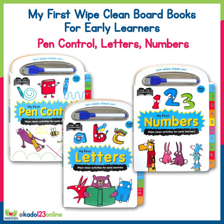Jual (KD) My First Wipe Clean Board Book for Early Learners (Pen