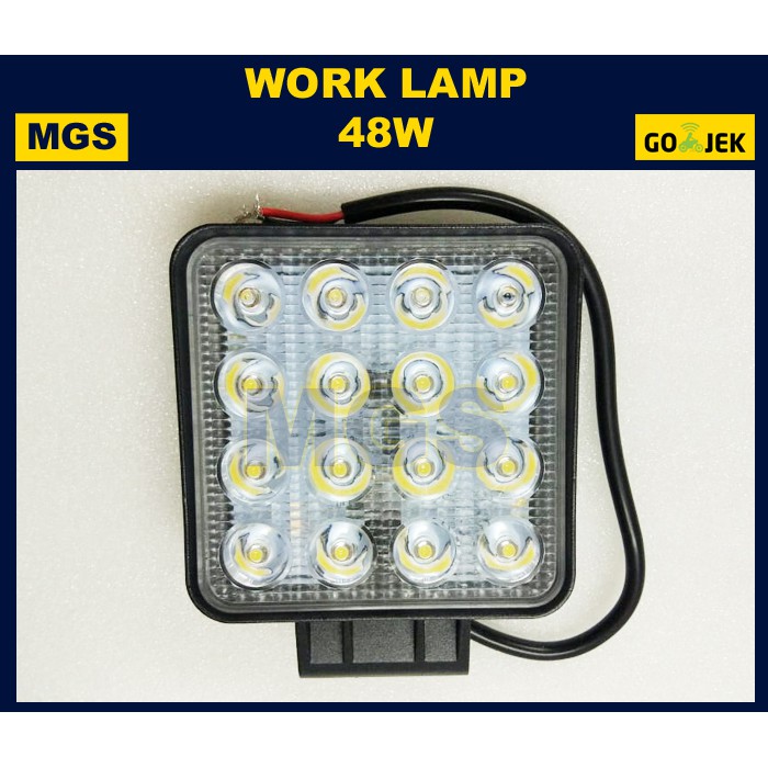 Work Lamp (Lampu Kerja) 48W Putih (10-60V) Body Slim/Tipis Lampu Off Road