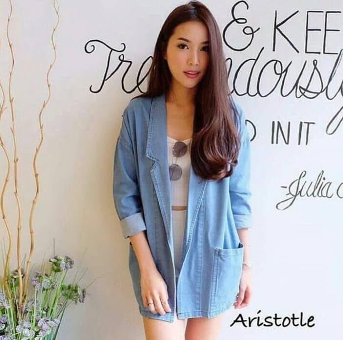 outer jeans/cardigan jeans/cardigan panjang wanita/carla outer jeans