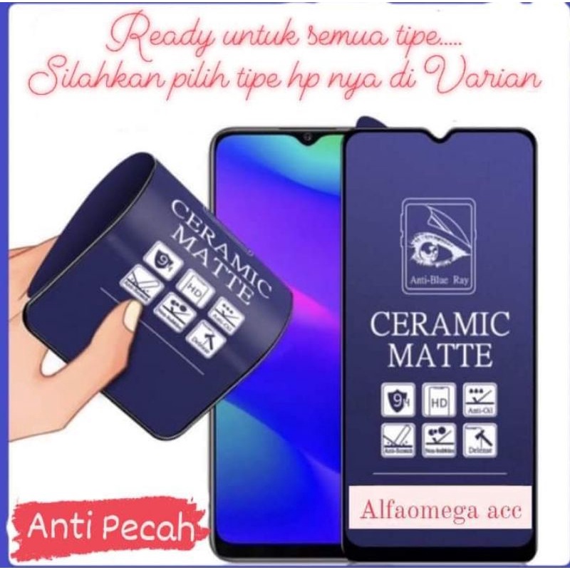 Temper Glass Matte Ceramic Blue Xiaomi Mi 8 Lite / Mi 9 / Mi 9SE / Mi 9Pro / Mi 9Lite / Mi 9x / Mi 9