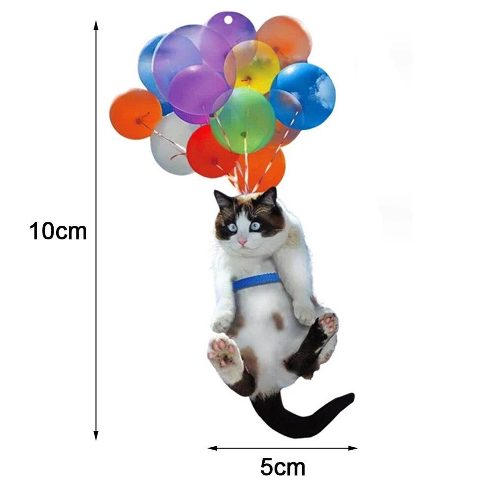 Chookey Ornamen Gantung Desain Kucing Terbang Balon Warna-Warni Untuk Dekorasi Interior Mobil