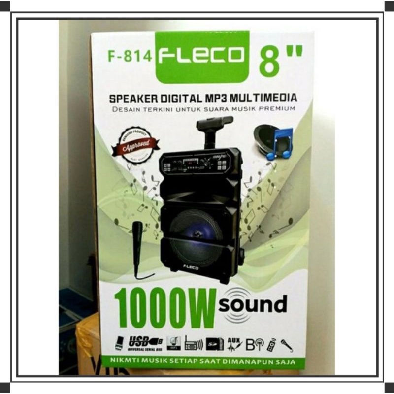 Speaker Bluetooth 8Inch Fleco F-814