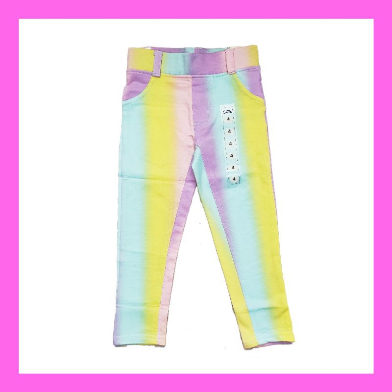 Terranova rainbow jegging celana bawahan anak perempuan 4, 6x, 7/8, 10/12, 14/16 thn