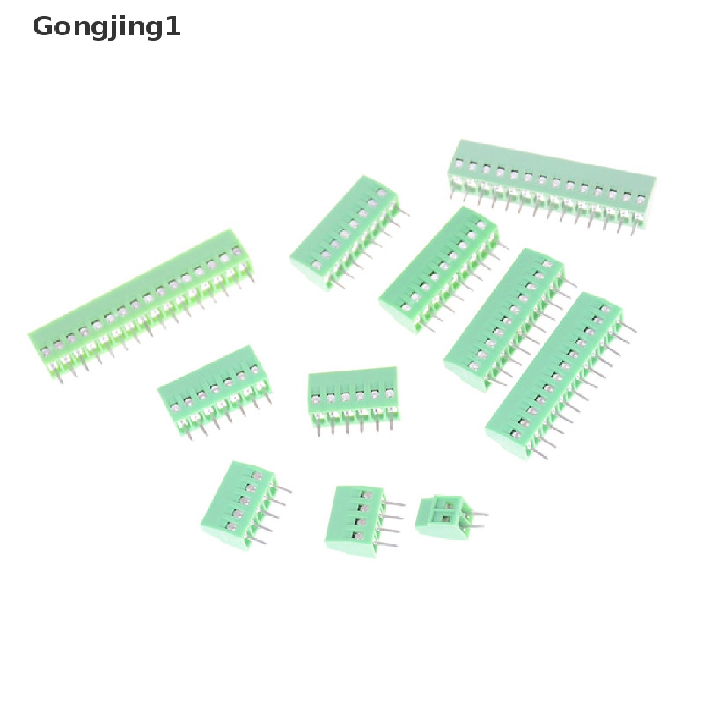 Gongjing1 1pc Blok Terminal Sekrup PCB Universal 2P-16P KF128 2.54mm