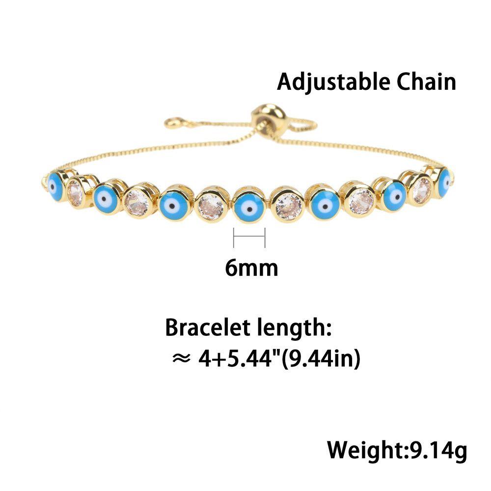 Solighter Evil Eye Gelang Charm Drip Perhiasan Adjustable Cuff Bangles